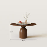 Mid Century Dining Table Set With 360° Rotating Lazy Susan