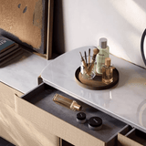 Marble Tabletop Makeup Vanity with Crocodile Skin Texture