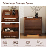2-Drawer Bedroom Nightstand With LED Lighting