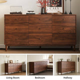 Mid-Century Luxury Storage Cabinet 9-Drawer Dresser