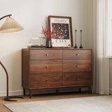 Mid-Century Storage Cabinet Dresser with 6 Drawers