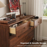 Mid-Century Storage Cabinet Dresser with 6 Drawers