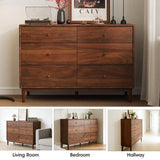 Mid-Century Storage Cabinet Dresser with 6 Drawers