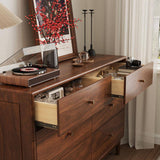 Mid-Century Storage Cabinet Dresser with 6 Drawers