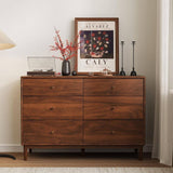 Mid-Century Storage Cabinet Dresser with 6 Drawers