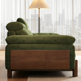 Deep-Seat Upholstered Sofa with Adjustable Headrest