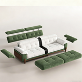 Deep-Seat Upholstered Sofa with Adjustable Headrest