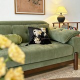 Deep-Seat Upholstered Sofa with Adjustable Headrest