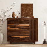 Mid-Century Sideboard with Slatted Door & Spacious Drawers