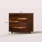 Mid-Century Sideboard with Slatted Door & Spacious Drawers