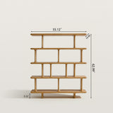 Cube 5-Tier Stack Bookshelf with Modular Open Shelving