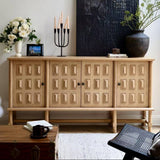 Grid Vintage Sideboard Buffet Cabinet with 4 Doors