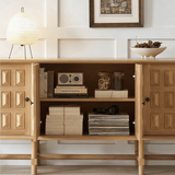 Grid Vintage Sideboard Buffet Cabinet with 4 Doors
