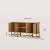 Grid Vintage Sideboard Buffet Cabinet with 4 Doors