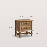 Grid Rustic 2-Drawer Nightstand with Geometric Paneling