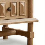 Grid Rustic 2-Drawer Nightstand with Geometric Paneling