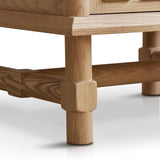 Grid Rustic 2-Drawer Nightstand with Geometric Paneling