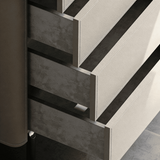 Stone 5-Drawer Dresser Storage Cabinet with Marble Top