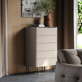 Stone 5-Drawer Dresser Storage Cabinet with Marble Top