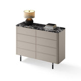 Stone 8-Drawer Dresser Tall Storage Organizer with Marble Top