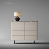 Stone 8-Drawer Dresser Tall Storage Organizer with Marble Top