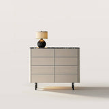 Stone 8-Drawer Dresser Tall Storage Organizer with Marble Top