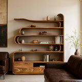 Sculptural Open Display Shelf Bookshelf with Storage Drawers
