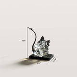 Crystal Swan Decor Light Luxury Sculpture with Black Base