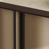 Oval Console Table Entryway Table with Imported Rock Slab Top