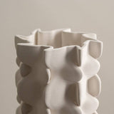 Sculptural Ceramic Vases with Wavy Texture for Home Decor
