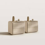 Soft Curve Modern Nightstand with 2 Drawers for Bedroom