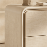 Soft Curve Modern Nightstand with 2 Drawers for Bedroom