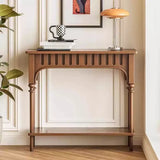 French Vintage Arch Entryway Table with Open Shelf