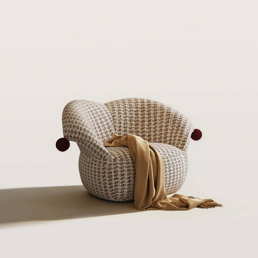 Swivel Clown Accent Chair Houndstooth Upholstered Lounge Chair