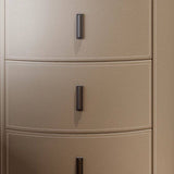 Wrapped Round 3-Drawer Nightstand with Saddle Leather
