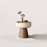 Modern Petal-Shaped Side Table Nightstand with Drawers