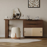 Mid-Century Modern Extendable Makeup Vanity L-Shaped Desk