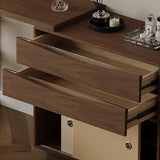 Mid-Century Modern Extendable Makeup Vanity L-Shaped Desk