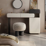 Modern Curved Makeup Vanity with Multi-Storage Cabinets