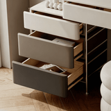 Minimalist 5-Drawer Makeup Vanity with Stainless Steel Legs