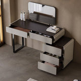 Light Luxury Extendable Makeup Vanity with Large Rectangular Mirror
