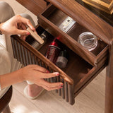 Mid-Century Modern Makeup Vanity Desk with LED Lighted Mirror
