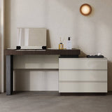 Modern Extendable Makeup Vanity Desk with Hidden Flip Mirror