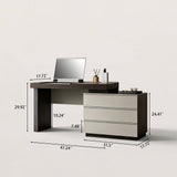 Modern Extendable Makeup Vanity Desk with Hidden Flip Mirror