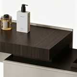 Modern Extendable Makeup Vanity Desk with Hidden Flip Mirror
