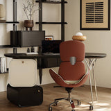 Curved Home Office Desk with Side Storage&Movable Chair