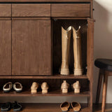 Mid-Century Entryway Shoe Storage Organizer with Large Capacity