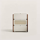 3-Tier Flip-Down Freestanding Rattan Shoe Cabinet for Small Spaces