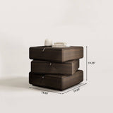 3-Tier Rotatable Wood Nightstand with Storage Cabinet for Bedroom