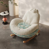 Cozy Upholstered Rocking Chair Nursery Chair with Ottoman